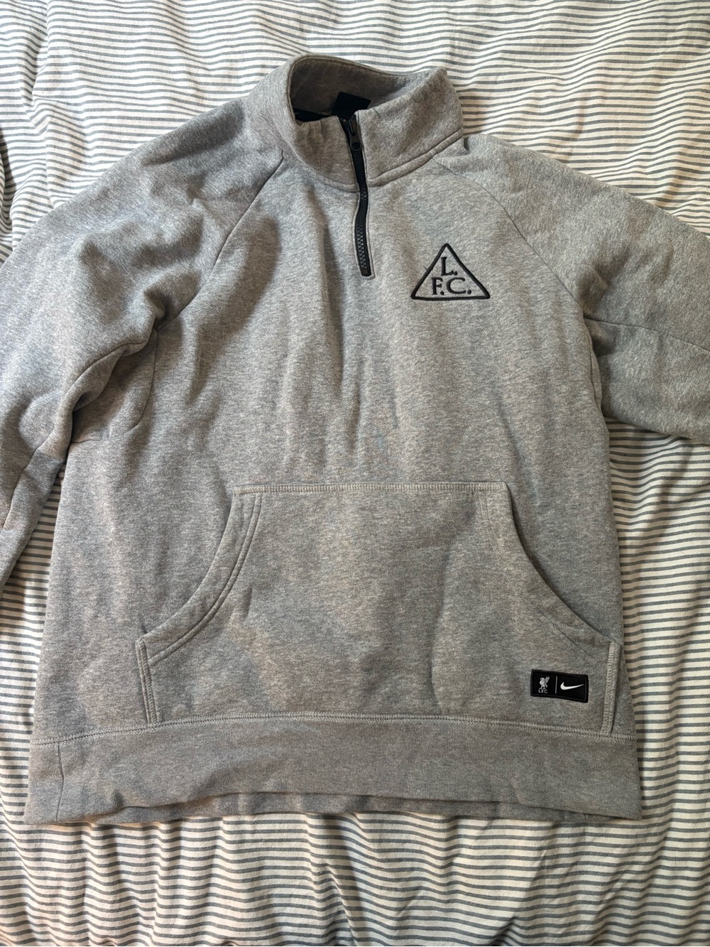 Men's Grey Liverpool F.C Quarter-Zip Sweater